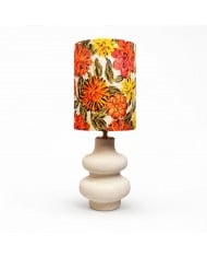Liberty Floral keramische tafellamp met getextureerde golfvormige voet HL4488
