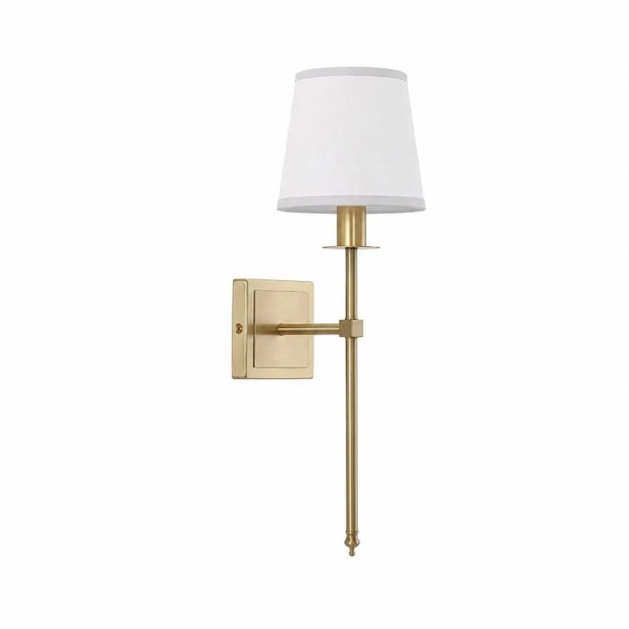 Luxe messing wandlamp met stoffen kap HL4235