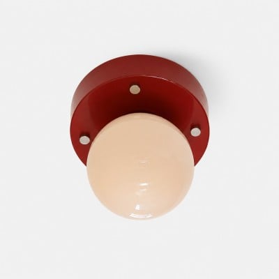 Memphis rode glazen LED-plafondlamp HL4377