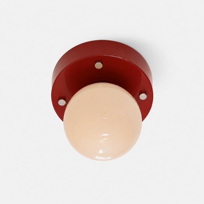 Memphis röd glas LED-taklampa i infälld design HL4377