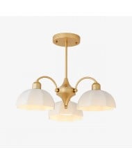 Moderne kroonluchter met bolvormige kap van melkglas HL4207