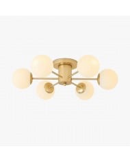 Wabi-Sabi LED-plafondlamp van massief hout en geweven touw HL4582
