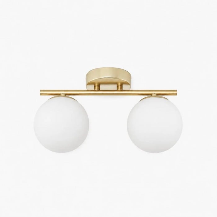 Lámpara de techo moderna de cristal opalino dorado HL4208