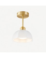 Lámpara de techo moderna de cristal opalino dorado HL4208