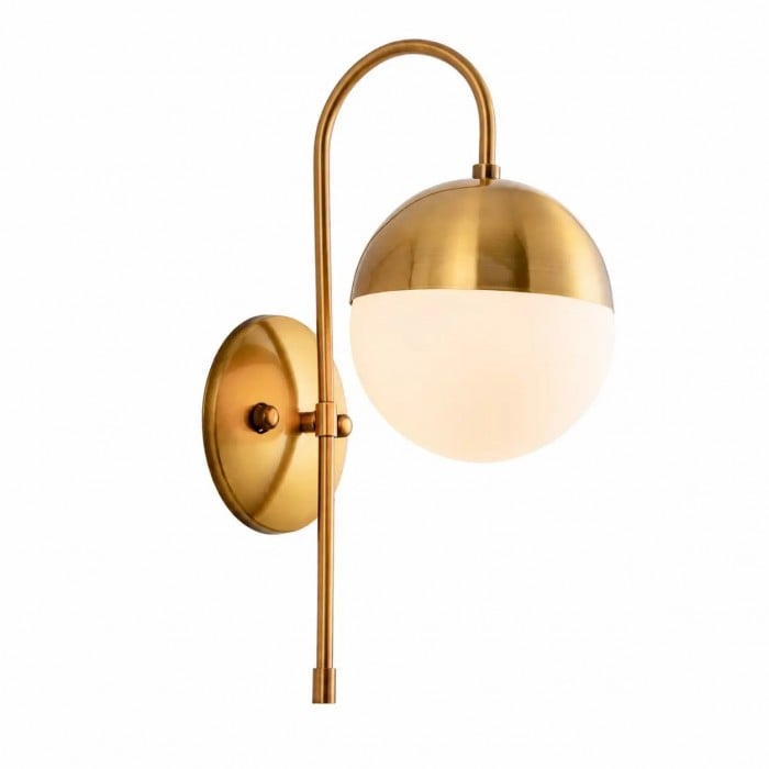Lámpara de pared moderna con globo de cristal opalino HL4255