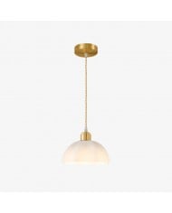 Handwoven Globe Pendant Light with Wood Canopy HL4410