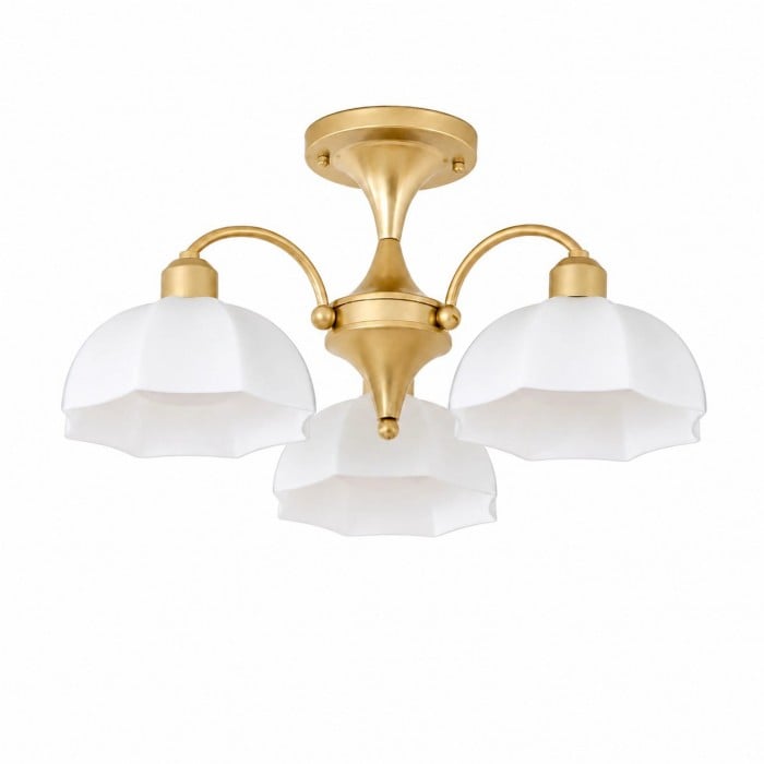 Modern Three-Light Milk Glass Chandelier HL4268