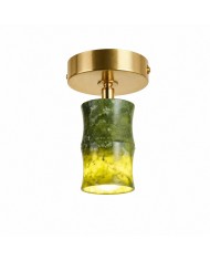 Ventilador de techo con luz de cobre natural de 24 pulgadas HL4227