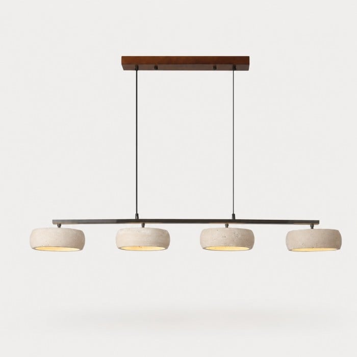 Lineaire hanglamp voor de eetkamer van natuurlijk travertijn HL4346