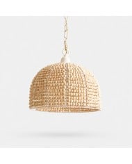Handgesneden Wabi-Sabi houten hanglamp HL4558
