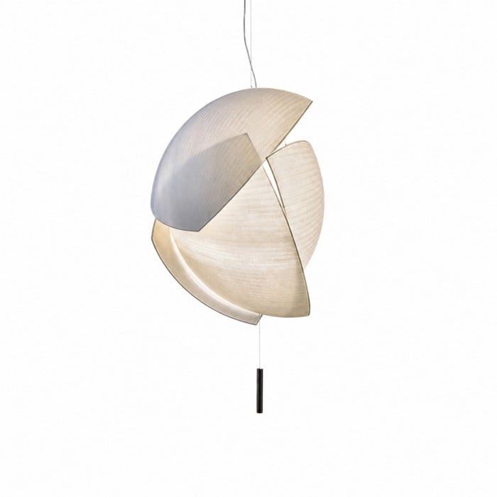 Scandinavische hanglamp met geplooide stof HL4375