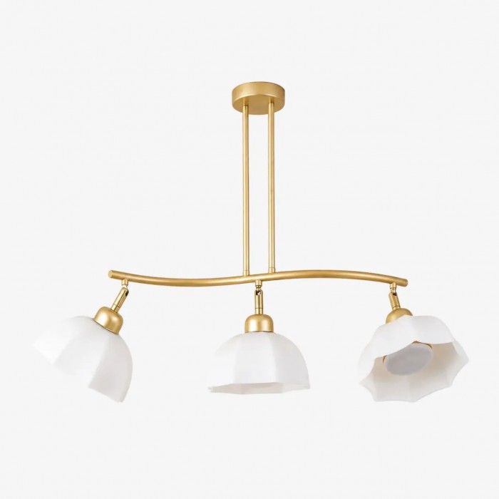 Nordic Three-Light White Glass Chandelier HL4239