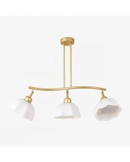 Modern Three-Light Milk Glass Chandelier HL4268