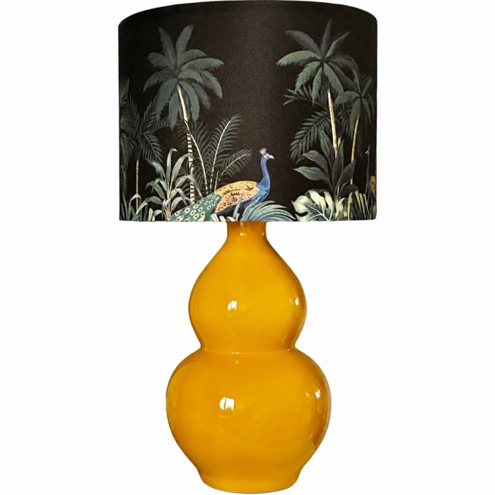 Keramische tafellamp met pauwenkap HL4525