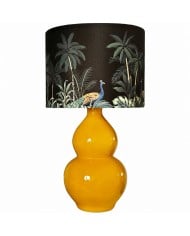 Keramische tafellamp HL4443 met stoffen kap met patroon