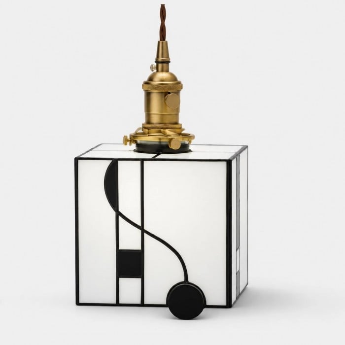 Suspension en verre artistique en forme de note de piano HL4556