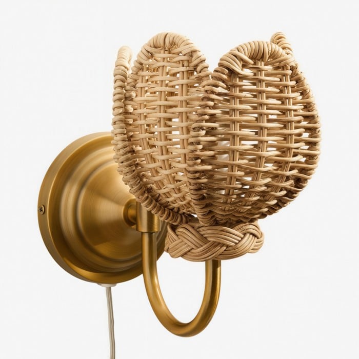 Retro Rattan Petal Wall Lamp HL4630
