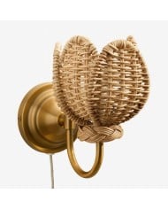 Vintage Fabric Shade Wall Sconce HL4426