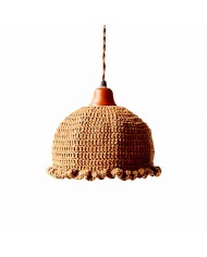 Suspension vintage en céramique à double émail avec fixations en laiton HL4572