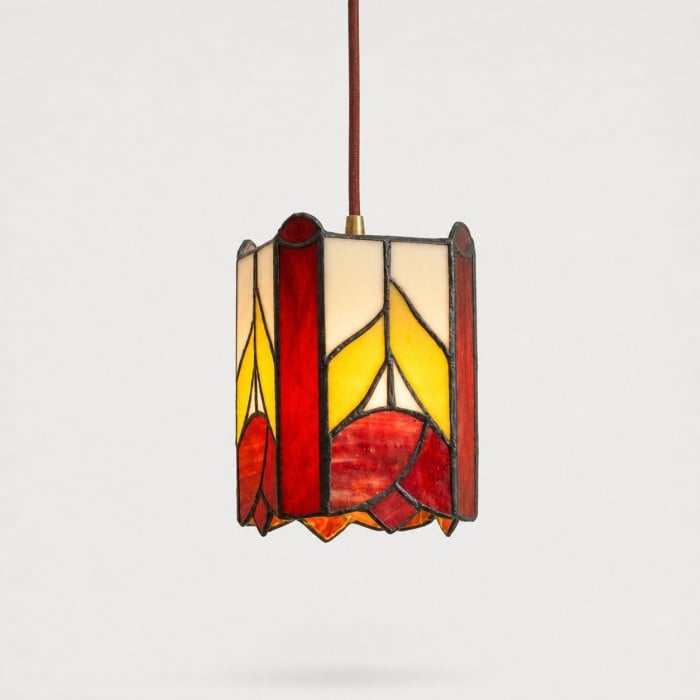 Suspension en vitrail à motif de rose HL4511