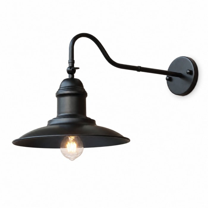 Rustic Adjustable Outdoor Wall Sconce with Bell and Cone Shade Options HL4280