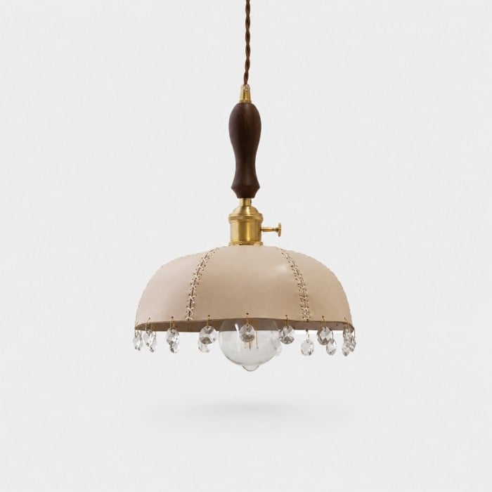 Suspension rustique en cuir avec dôme HL4579