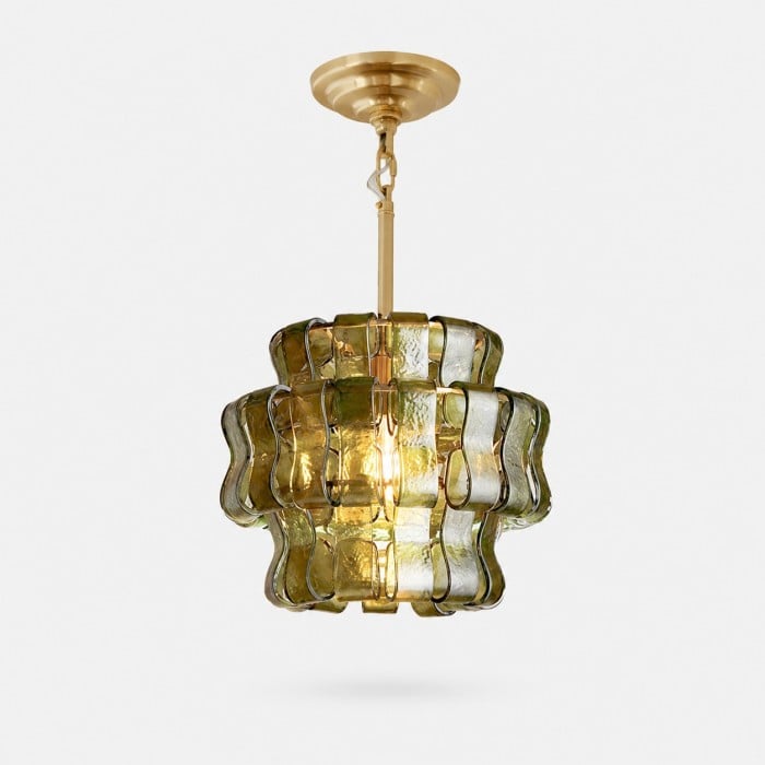 Suspension en verre texturé sculpté HL4380