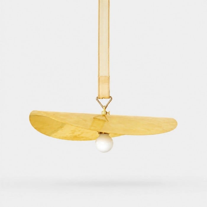 Suspension en laiton sculpté en forme de feuille HL4563