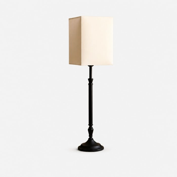 Lampe de table carrée avec abat-jour en tissu HL4339