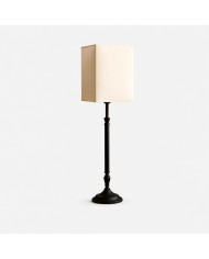Suspension carrée en tissu avec rosace en bois HL4360