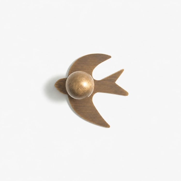 Swallow-Shaped Solid Brass Cabinet Knob HL4613