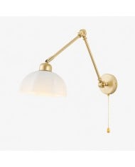 French Antique Brass Glass Wall Sconce HL4246