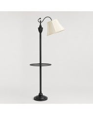 Turned-Wood Floor Lamp with Fabric Shade HL4399
