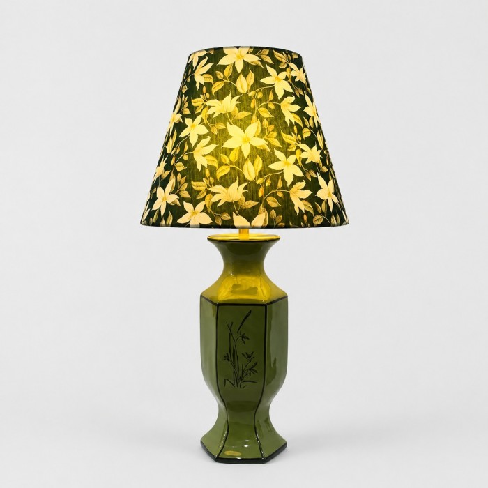 Vintage botanische keramische tafellamp HL4199