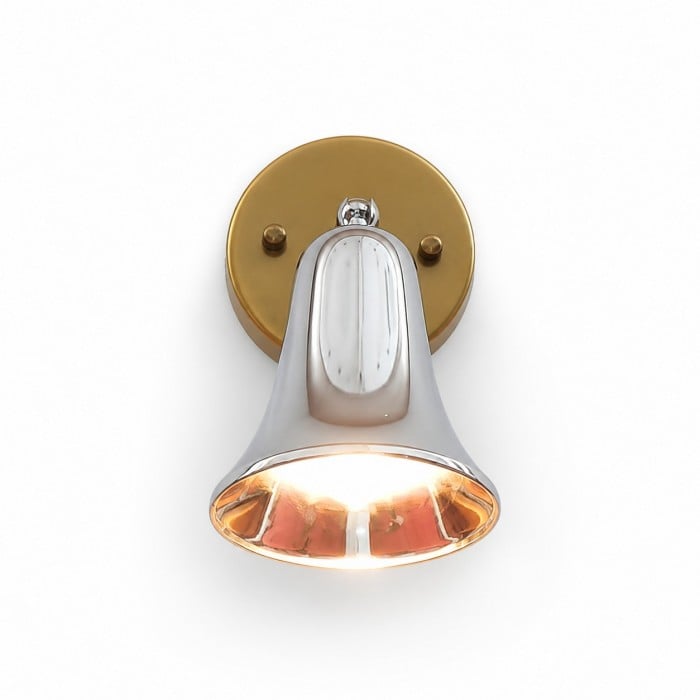 Vintage Brass Adjustable Wall Sconce with Cone and Bell Shade Options HL4276