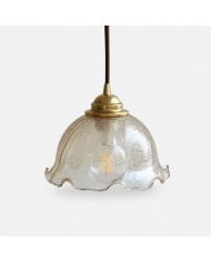Suspension vintage en laiton et verre HL4517