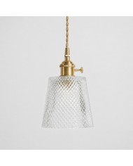 Suspension rustique en cuir avec dôme HL4579