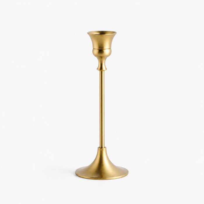 Bougeoir vintage en laiton pour bougie conique simple HL4609