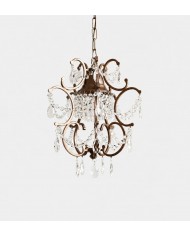 Lustre suspendu vintage à franges de cristal HL4452
