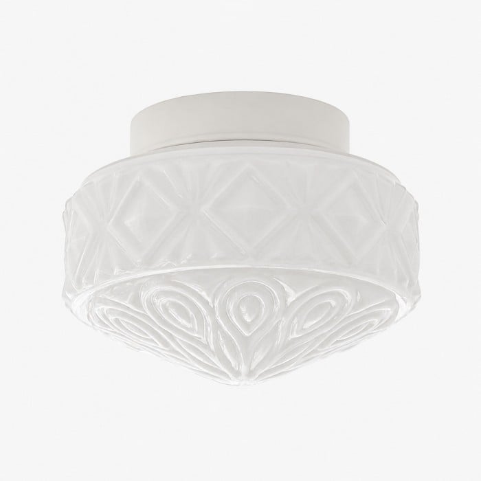 Vintage präglad glastaklampa HL4643
