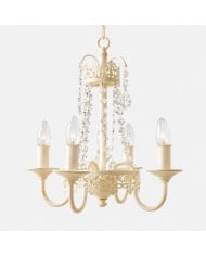 Lampadario vintage a cinque luci in vetro opalino HL4314