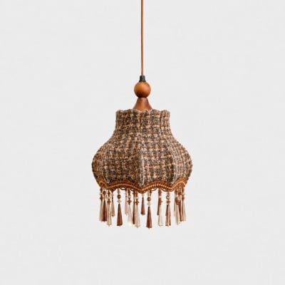 Vintage hanglamp met stoffen franjes HL4435