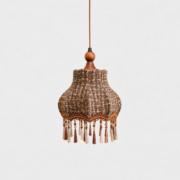 Suspension vintage à franges en tissu HL4435