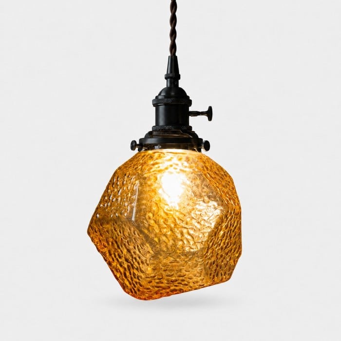 Suspension vintage en verre facetté HL4495