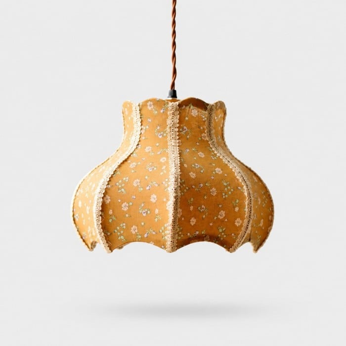 Suspension en tissu à motif floral vintage HL4409