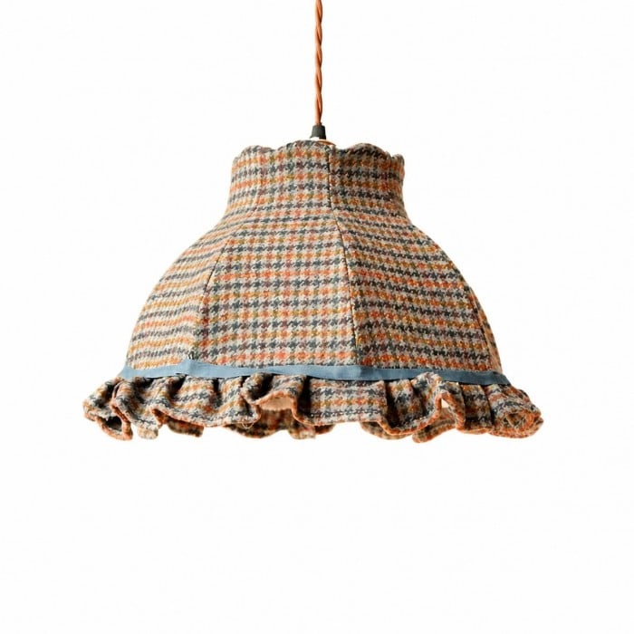 Suspension en tissu tweed à carreaux français vintage HL4398