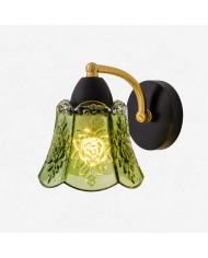 Lámpara de tocador de cristal opalino dorado HL4251