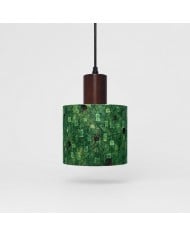 Hand-Stitched Leather and Wood Pendant Light HL4500