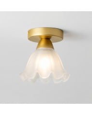 Ventilador de techo moderno blanco y dorado con lámpara y globos de cristal HL4216