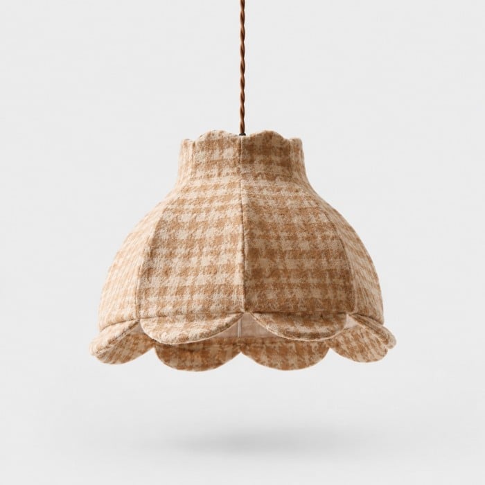 Vintage Plaid Fabric Pendant Light HL4425